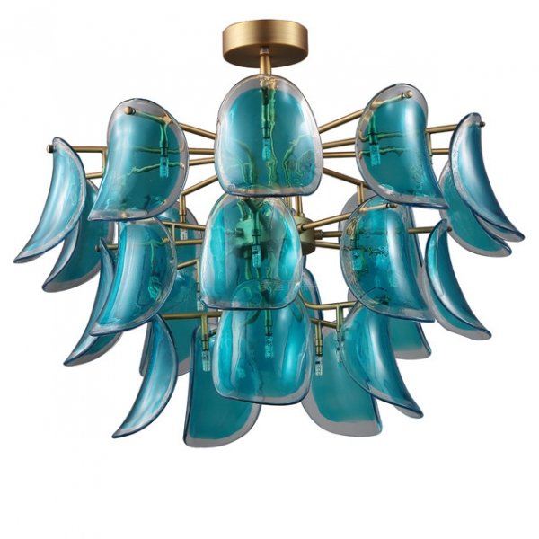 Люстра Sea Siren Chandelier Глянцевое золото Бирюзовый в Сочи | Loft Concept 