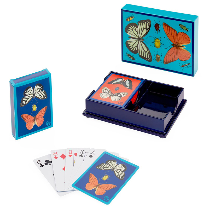 Игральные карты BOTANIST LACQUER CARD SET  Jonathan Adler Синий Голубой Мульти в Сочи | Loft Concept 