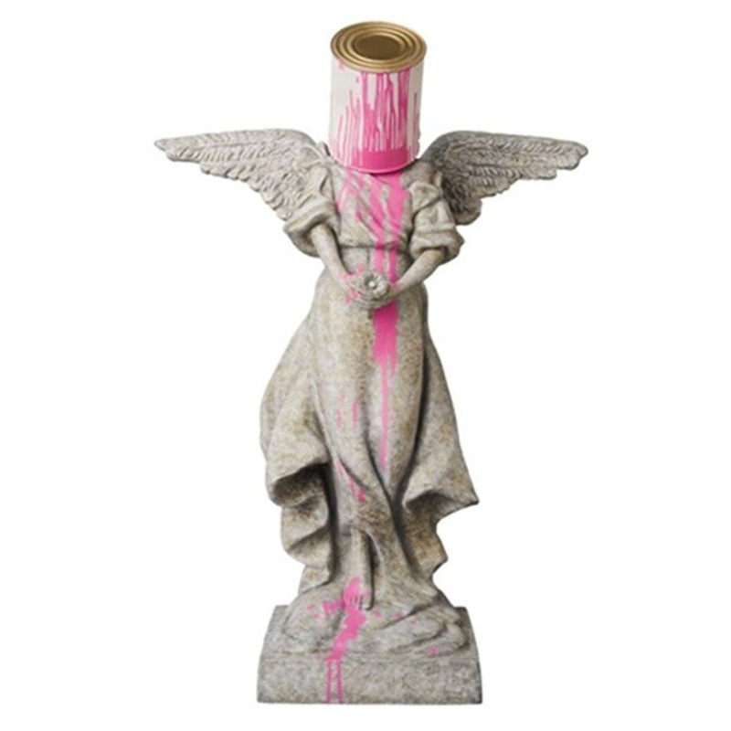 Статуэтка Banksy Rosa Engel Statue Серый Розовый в Сочи | Loft Concept 