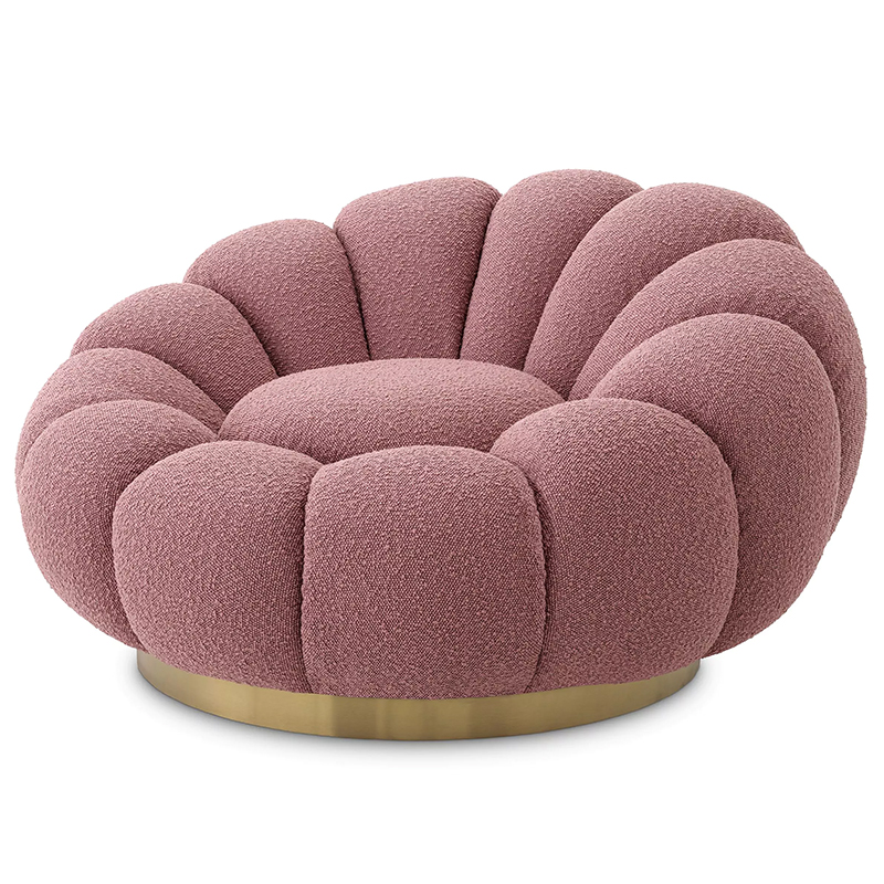 Кресло Eichholtz Swivel Chair Mello Rose Дымчатая Роза Латунь в Сочи | Loft Concept 