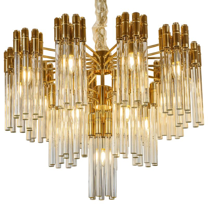 Люстра Contemporary Chandelier Crystal Gold Золотой Прозрачное Стекло в Сочи | Loft Concept 