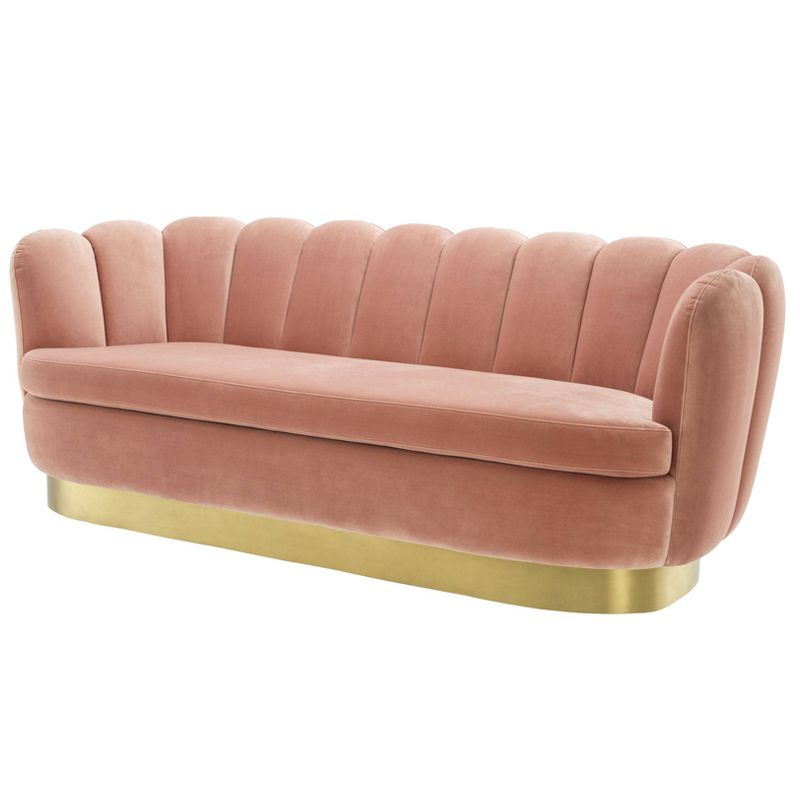 Диван Eichholtz Sofa Mirage nude Розовый пастельный Латунь в Сочи | Loft Concept 