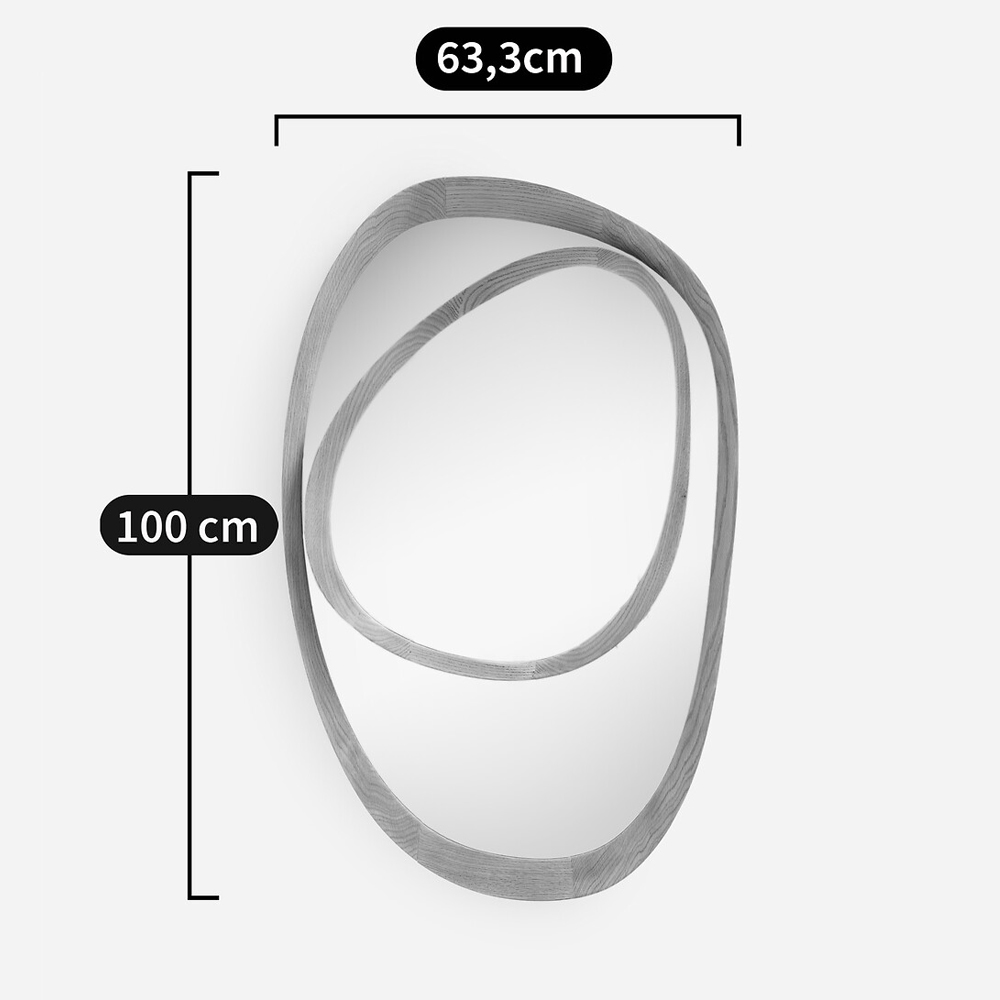 Ассиметричное зеркало в дубовой раме Infinity Symbol в Сочи