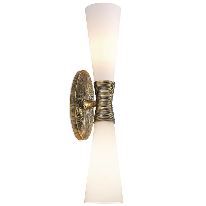 Бра Eichholtz Wall Lamp Nolita Double Латунь Белый в Сочи | Loft Concept 