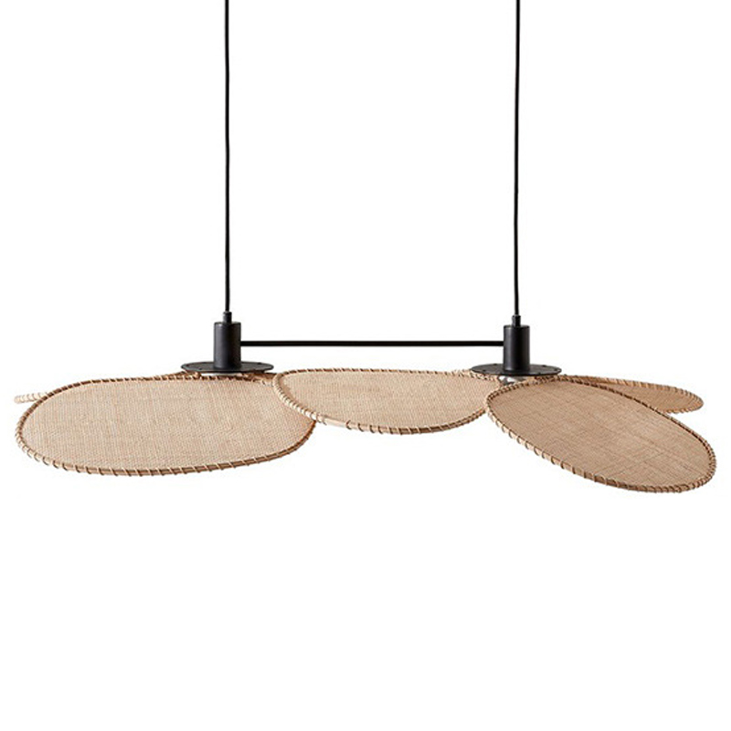 Подвесной светильник Takibi Two Lamp Pendant Древесина Черный Бежевый в Сочи | Loft Concept 