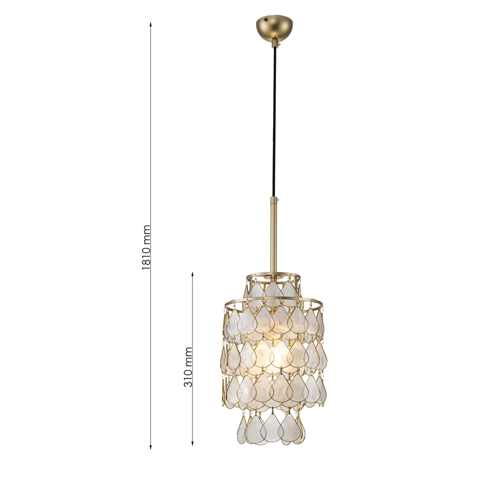 Подвесной светильник с декором из натуральной морской ракушки Iridescent Light в Сочи