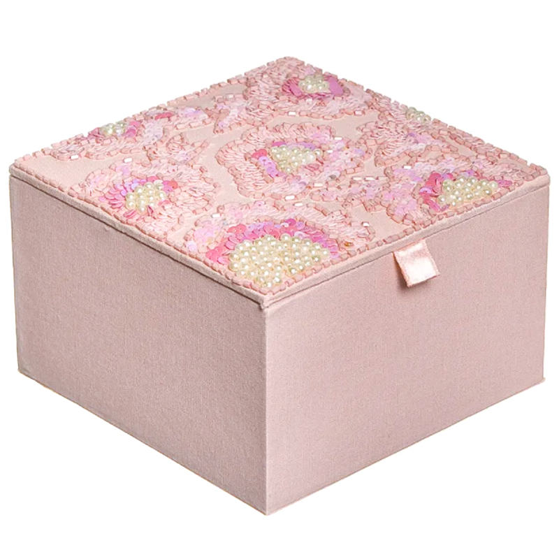 Шкатулка с вышивкой из бисера Fleur Beads Embroidery Box Розовый в Сочи | Loft Concept 