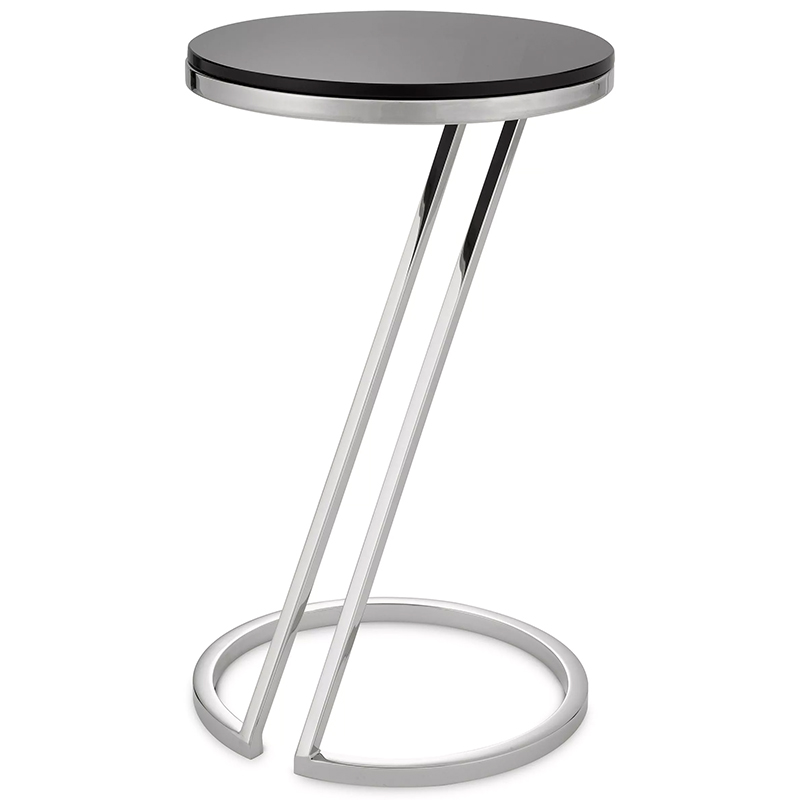 Приставной стол Eichholtz Side Table Falcone Chrome Хром Черный в Сочи | Loft Concept 