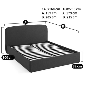 Двуспальная кровать с подъемным механизмом Mathise Bed Deep Blue в Сочи