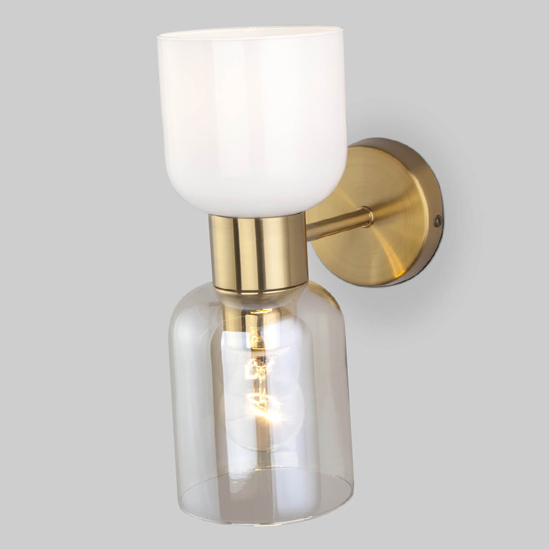 Бра Light maker studio Sconce white and smok brass Латунь Стекло Смок Белый в Сочи | Loft Concept 