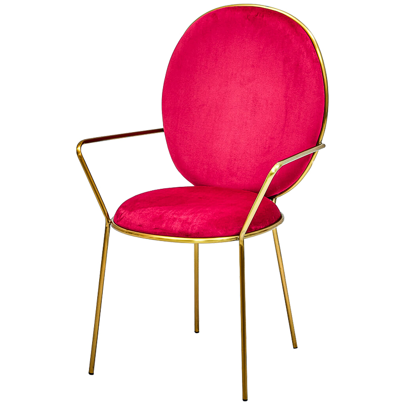 Стул с подлокотниками STAY Chair Fuchsia Фуксия Глянцевое золото в Сочи | Loft Concept 