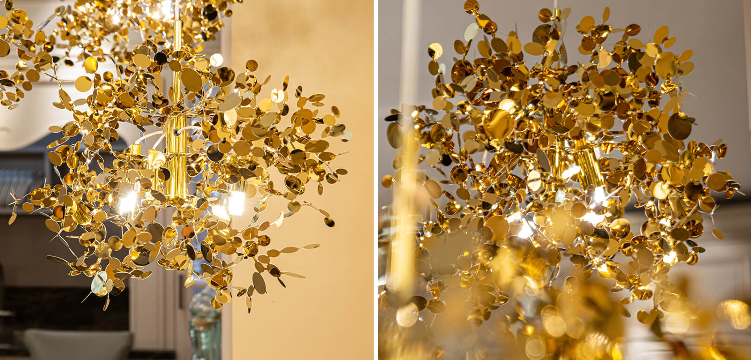 Люстра Terzani Argent Suspension Gold Pendant Lamp 40 - фото