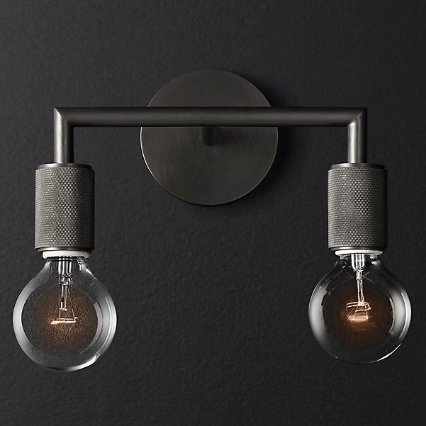 Бра RH Utilitaire Double Sconce Black Темная бронза в Сочи | Loft Concept 