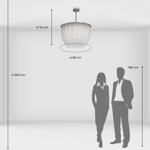 Люстра круглая с прозрачными стеклянными трубками Nembus в Сочи