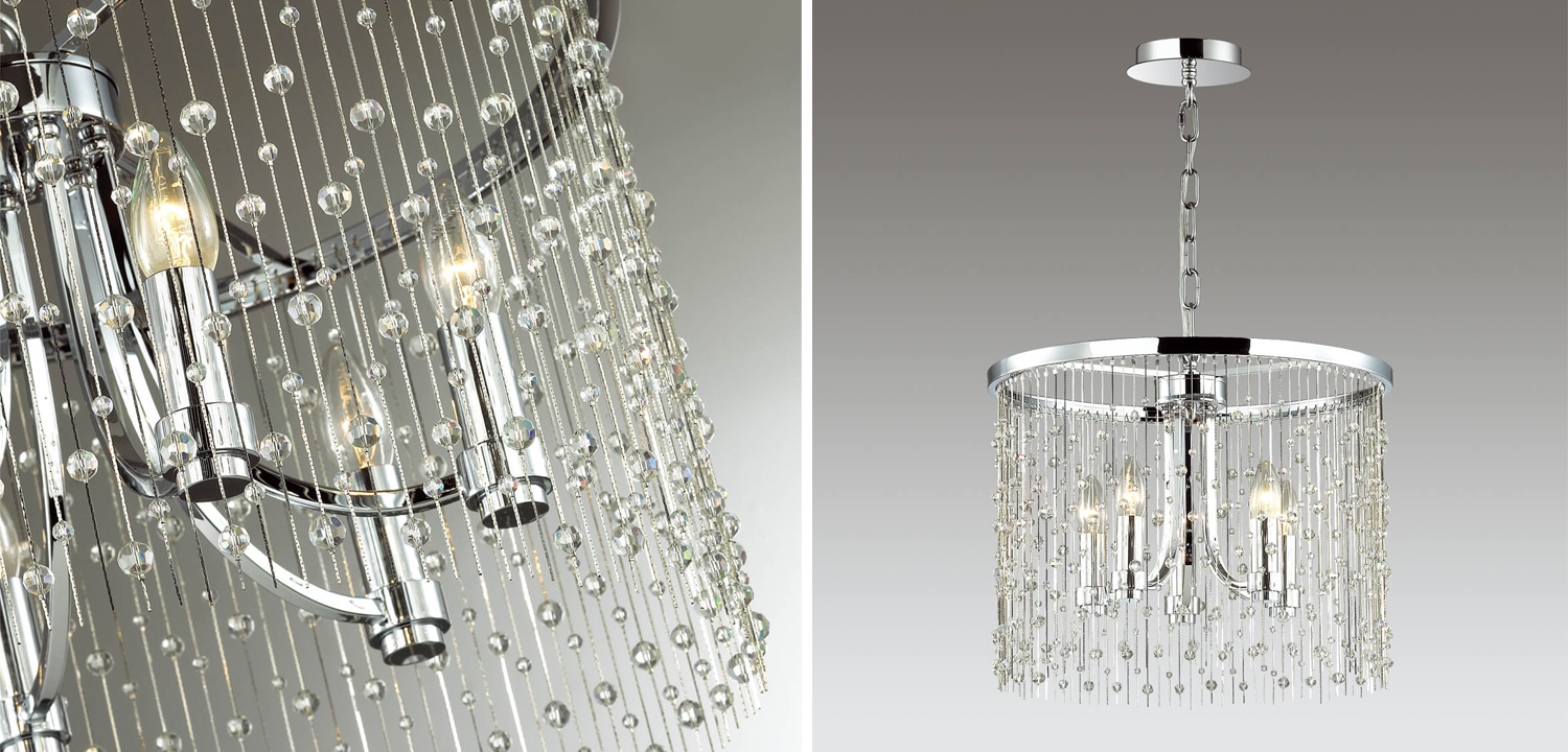 Люстра Hailstorm Rain Chandelier chrome - фото