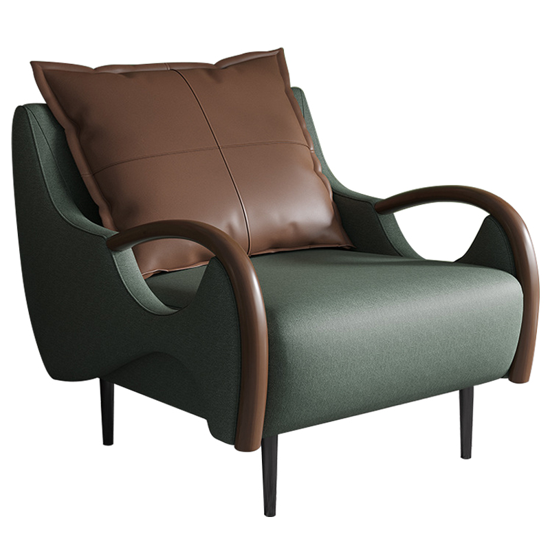 Кресло Oliwier Green Armchair Зеленый Коричневый в Сочи | Loft Concept 