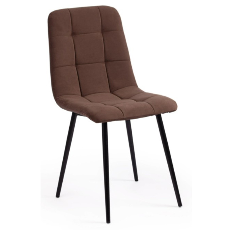 Стул Nancy Velour Brown Chair Коричневый Черный в Сочи | Loft Concept 