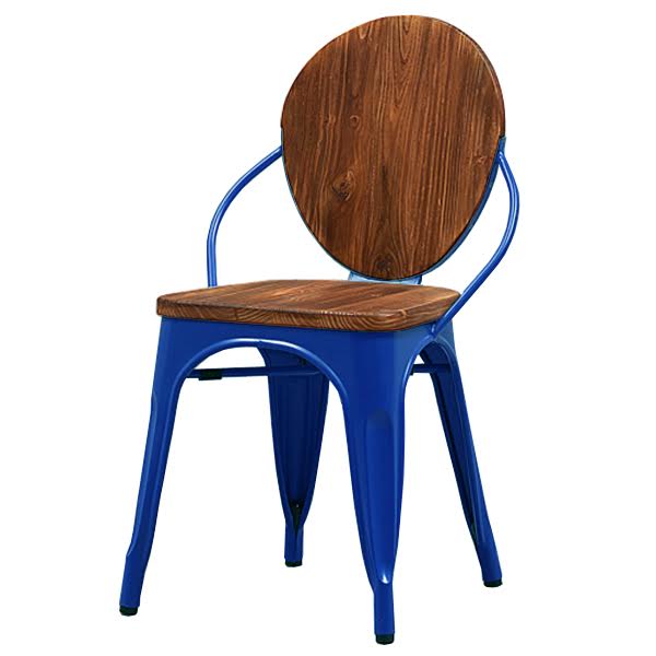 Стул Tolix chair Wooden Blue Дуб темный Синий в Сочи | Loft Concept 