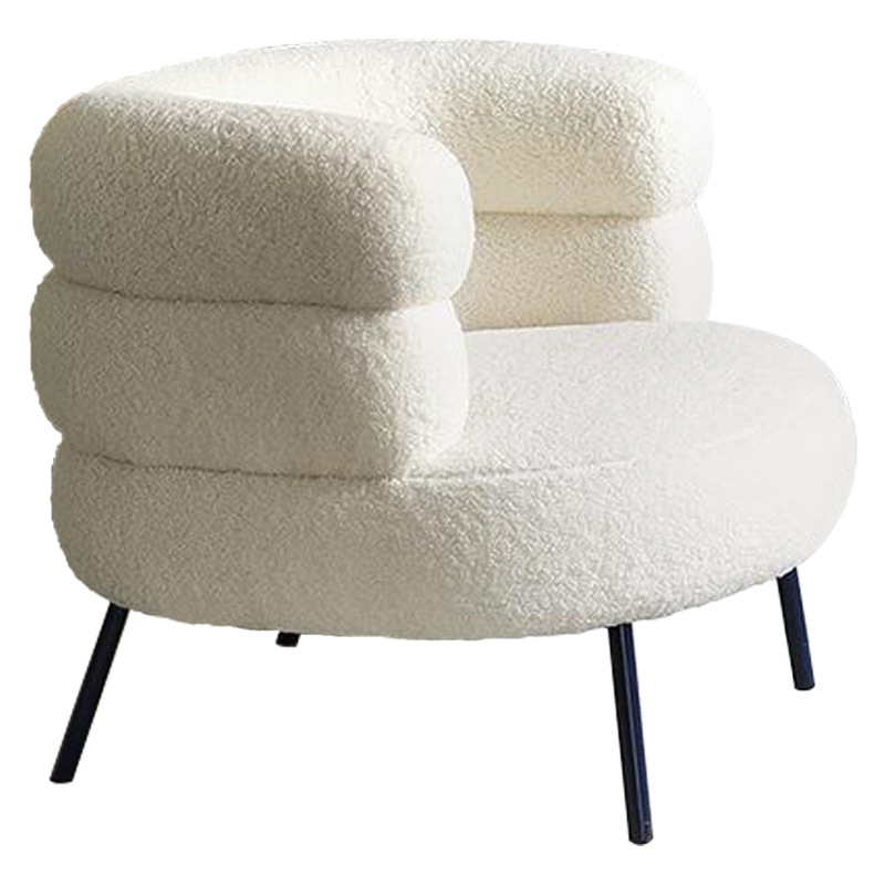 Кресло Boyle White Boucle Armchair Белый Черный в Сочи | Loft Concept 