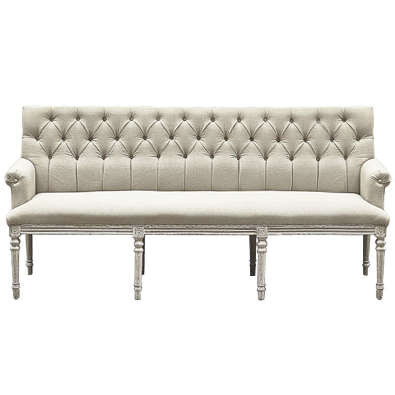 Диван Luxe Soho Dining Bench Sofa ivory ( слоновая кость ) Дерево Серый в Сочи | Loft Concept 