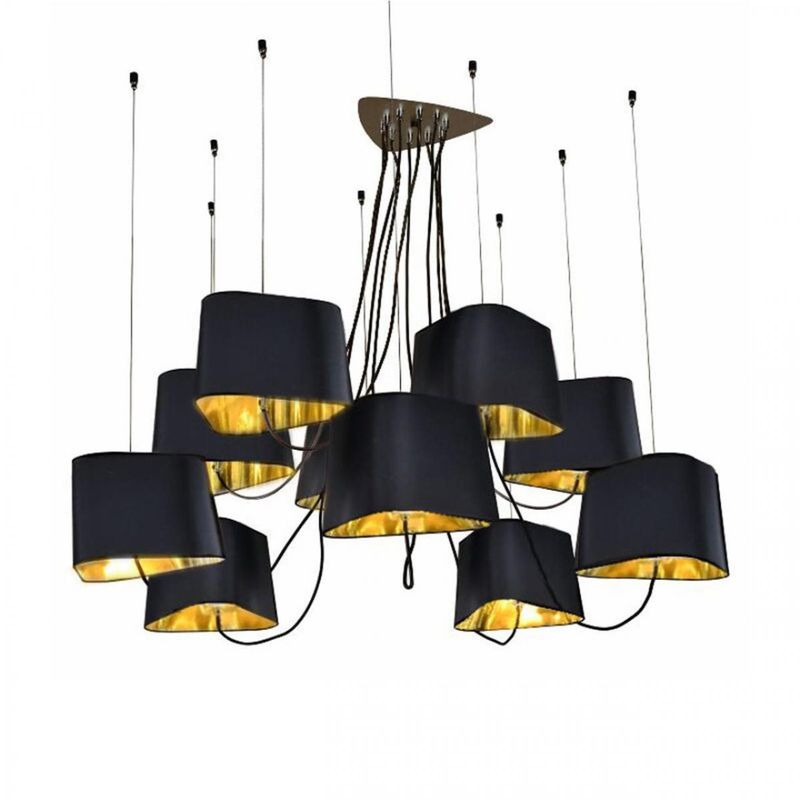 Люстра Designheure Lighting Black 10 плафонов Черный Золотой в Сочи | Loft Concept 