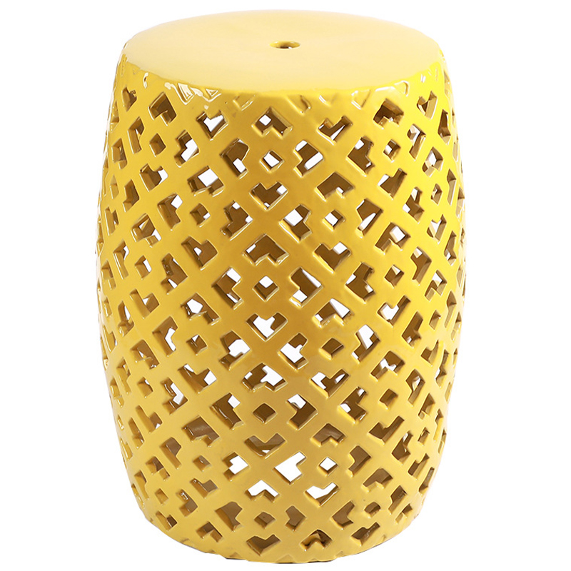 Керамический табурет Yellow Ornament Ceramic Stool Желтый в Сочи | Loft Concept 