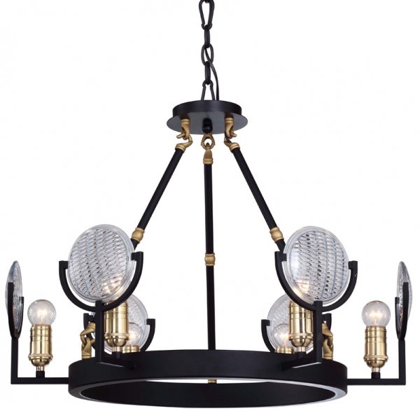 Люстра RH Gaslight Lens Chandelier 6 Черный в Сочи | Loft Concept 