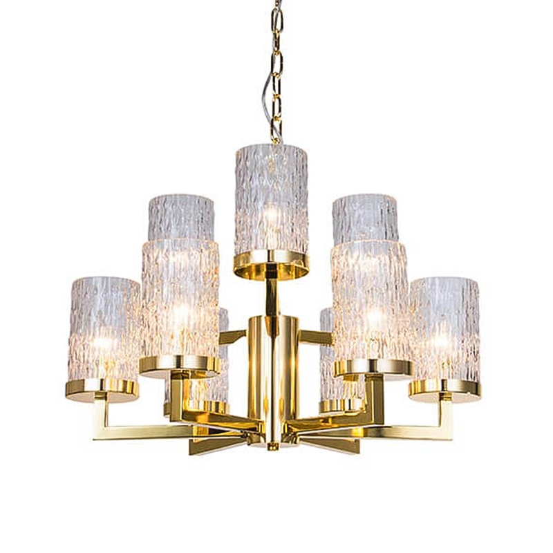 Люстра Estebe Glass Gold Chandelier 9 Прозрачный Золотой в Сочи | Loft Concept 