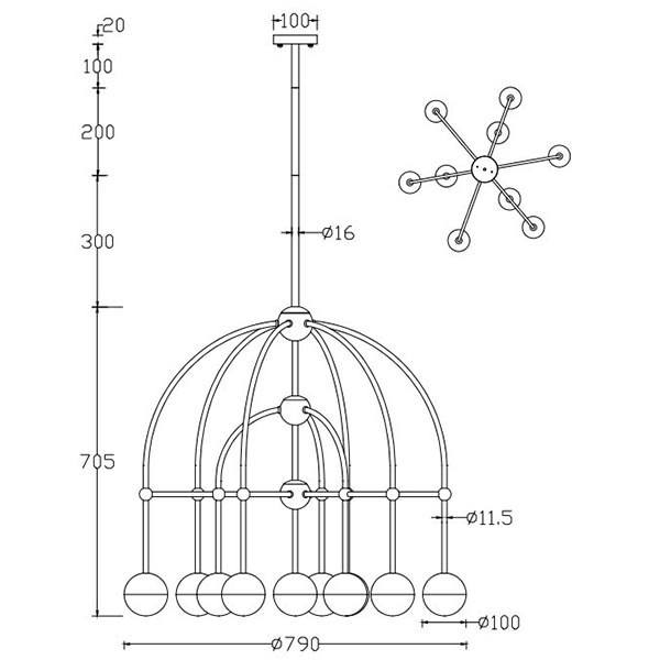 Люстра Heidy Chrome Chandelier 10 в Сочи