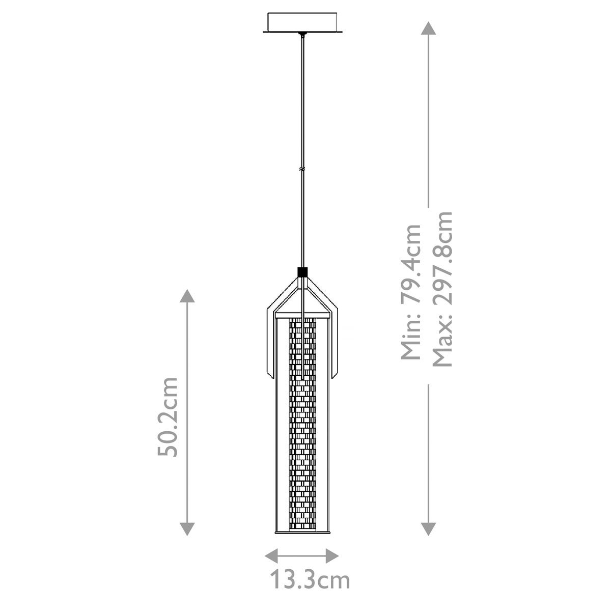 Подвесной светильник хромированного цвета с прозрачным цилиндрическим стеклянным плафоном Eurofase в Сочи