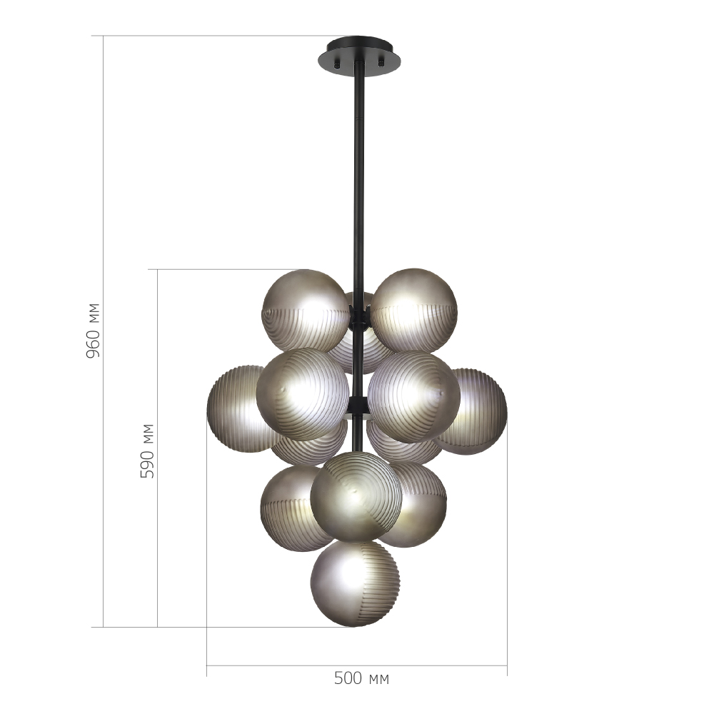 Люстра в форме виноградой грозди Inflorescence в Сочи