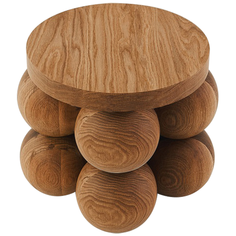 Приставной стол деревянный Wooden Spheres Unique Shaped Side Table Коричневый в Сочи | Loft Concept 