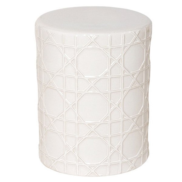 Керамический табурет Cane Garden Stool - White Белый в Сочи | Loft Concept 