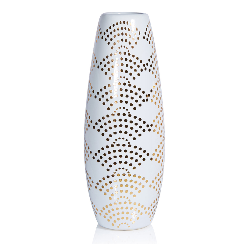 Ваза Amory Vase gold dots Золотой Белый в Сочи | Loft Concept 