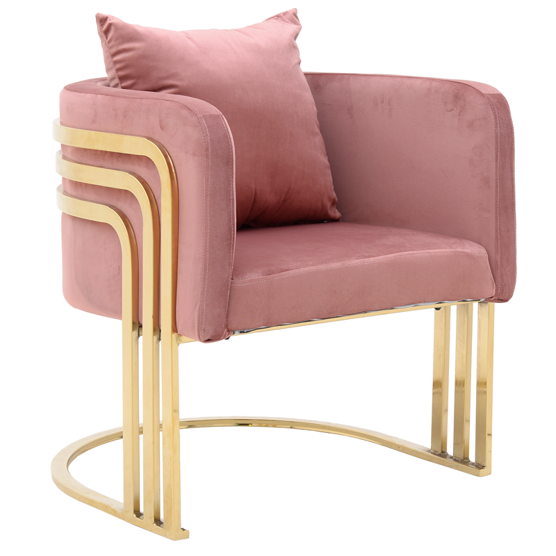 Кресло Custodia Armchair Pink Розовый Глянцевое золото в Сочи | Loft Concept 