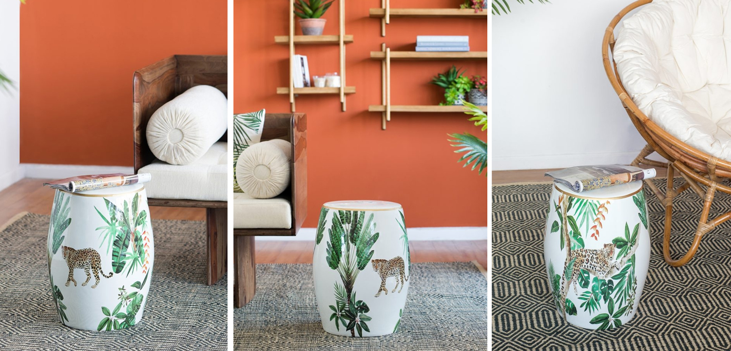 Керамический табурет Tropical Leopard - фото №1