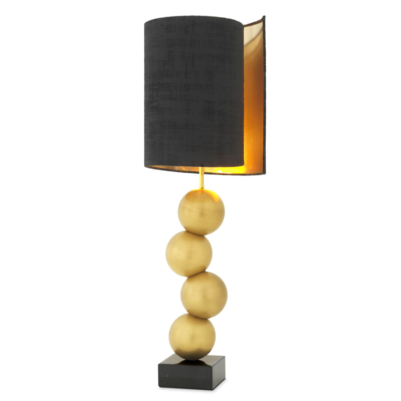 Настольная лампа Eichholtz Table Lamp Aerion Brass Черный Латунь Античная полированная Черный Мрамор Nero в Сочи | Loft Concept 