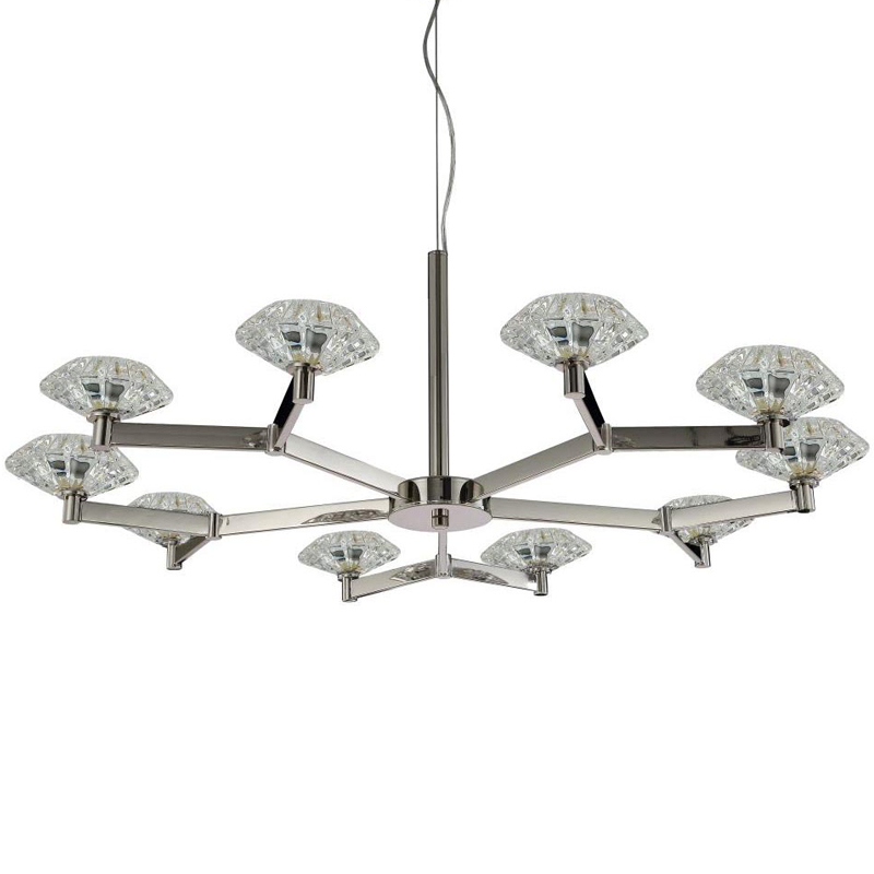 Люстра Yerker Chandelier Nickel 10 Никель Прозрачный в Сочи | Loft Concept 