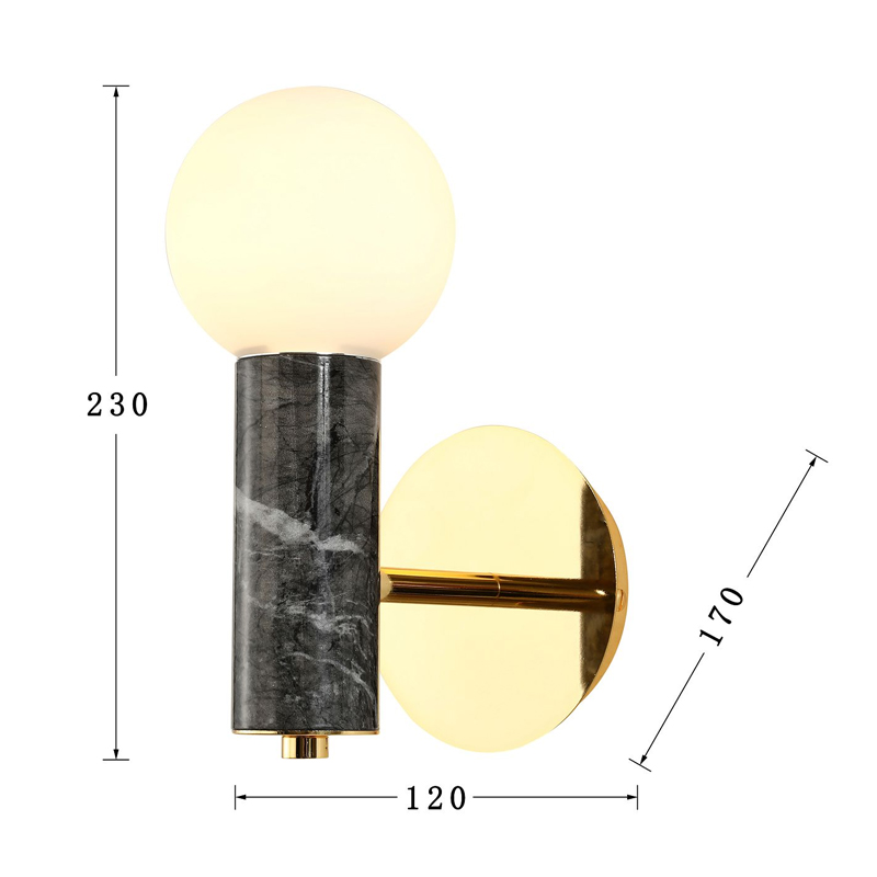 Бра с декором под черный мрамор Shaw Marble в Сочи