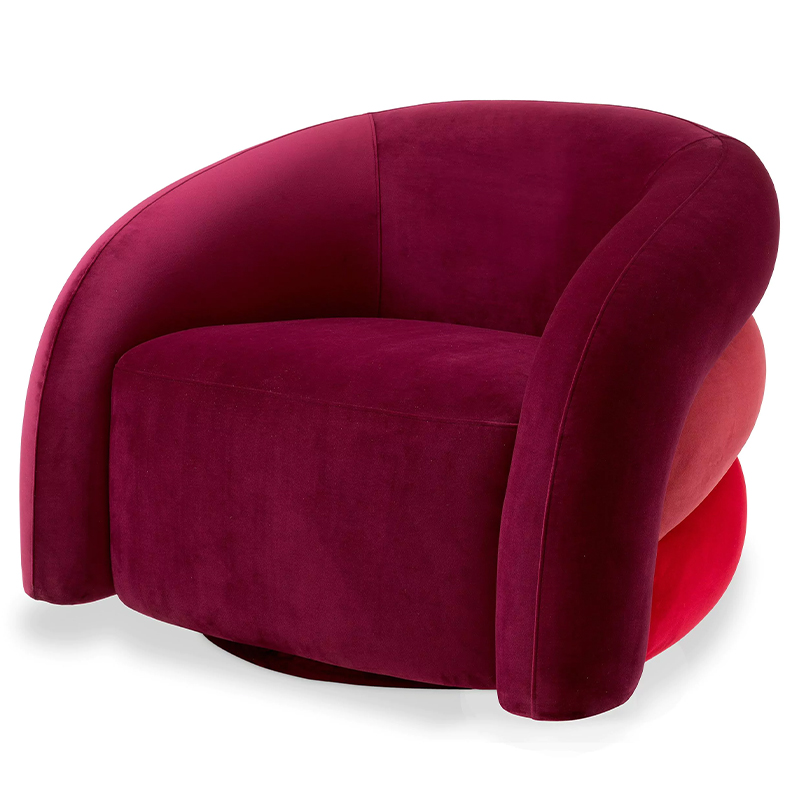 Кресло Eichholtz Chair Novelle Bordeaux Red Velvet Бургундский красный Коралловый Красный в Сочи | Loft Concept 