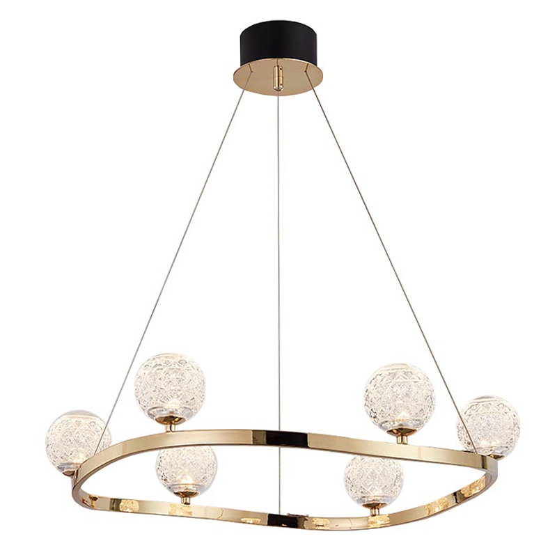 Люстра Aella Glass Balls Round Chandelier Золотой Прозрачный в Сочи | Loft Concept 