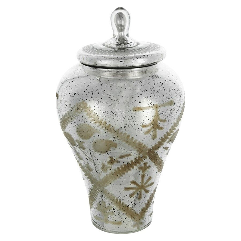 Ваза из стекла с крышкой и декоративными узорами Chinoiserie Ceramics Бежевый Античное зеркальное стекло Ваза из стекла с крышкой и декоративными узорами Chinoiserie Ceramics Бежевый Античное зеркальное стекло в Сочи | Loft Concept