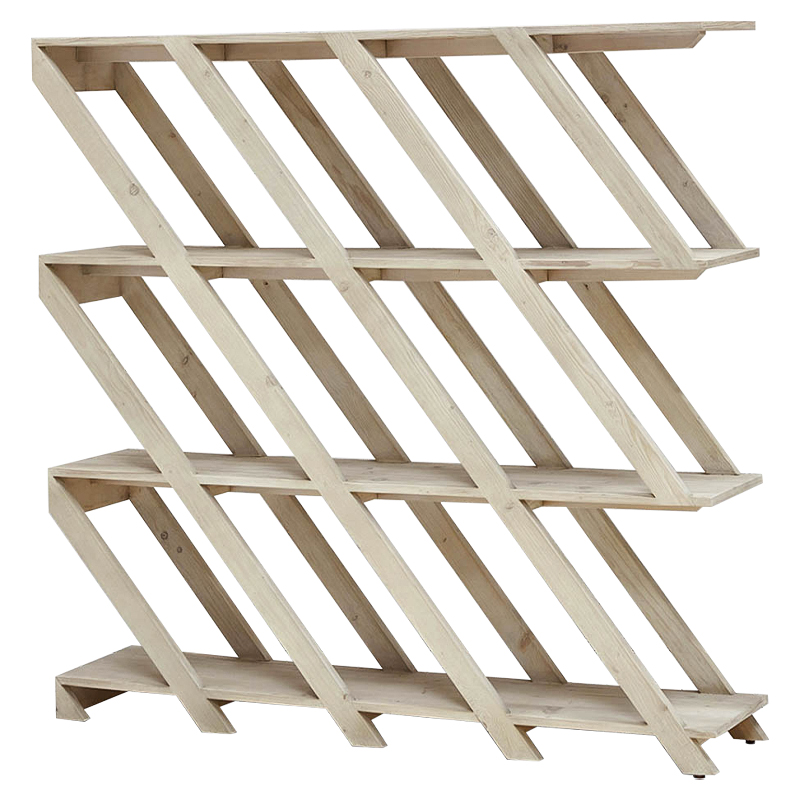 Стеллаж Diagonal Loft Wood Rack Древесина ivory ( слоновая кость ) в Сочи | Loft Concept 