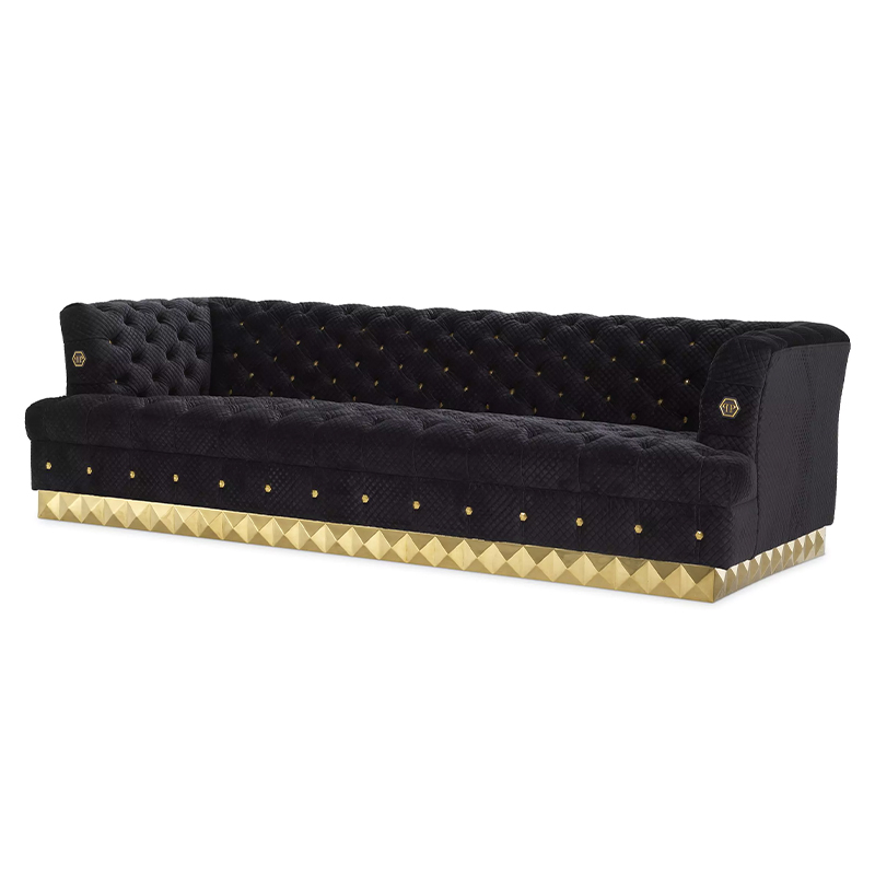 Диван Philipp Plein Sofa Rockstud S Чёрный Черный Золотой в Сочи | Loft Concept 