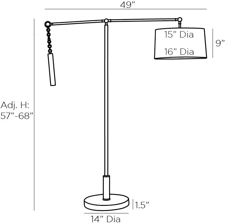 Торшер Arteriors NEWARK FLOOR LAMP Black в Сочи