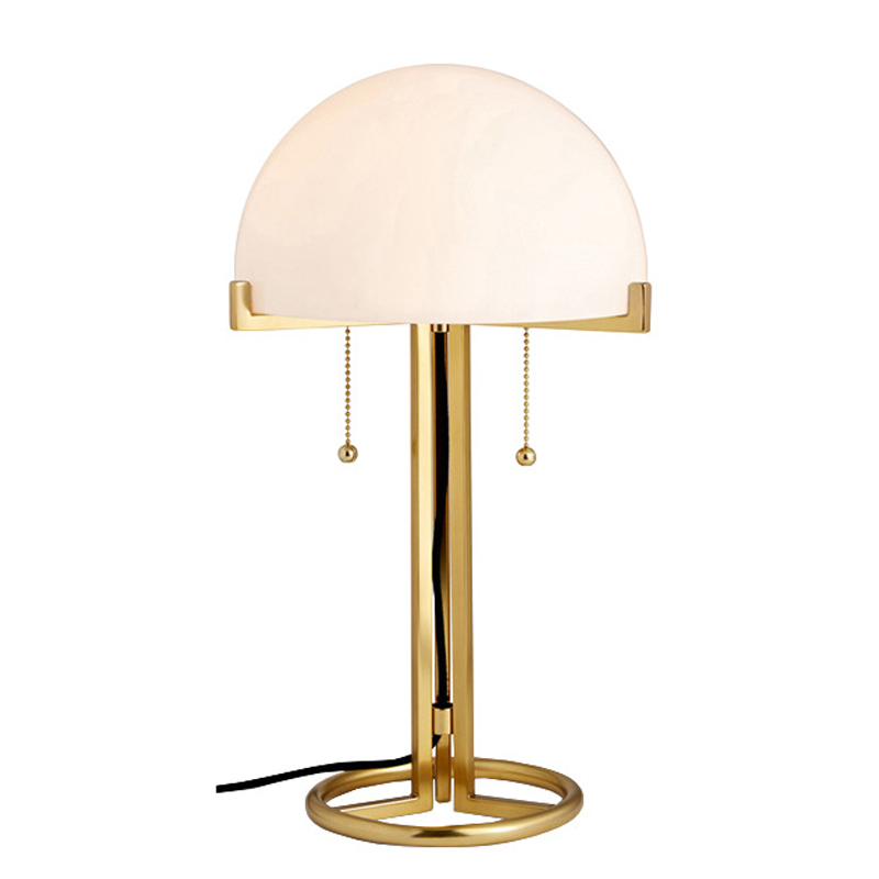 Настольная лампа White Dome Table Lamp Глянцевое золото Белый в Сочи | Loft Concept 