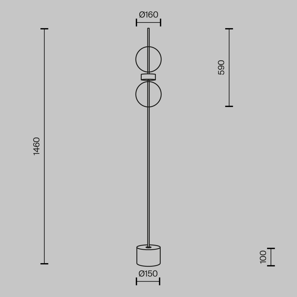 Напольный торшер светодионый Double Moon 3000К 15Вт в Сочи
