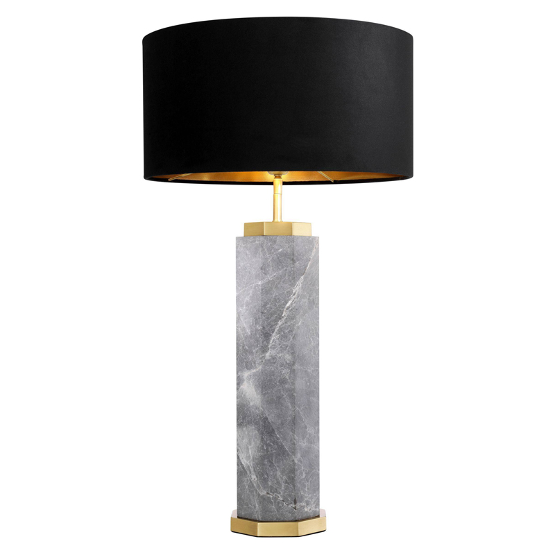 Настольная лампа Eichholtz Table Lamp Newman Grey Латунь Античная полированная Серый Черный в Сочи | Loft Concept 