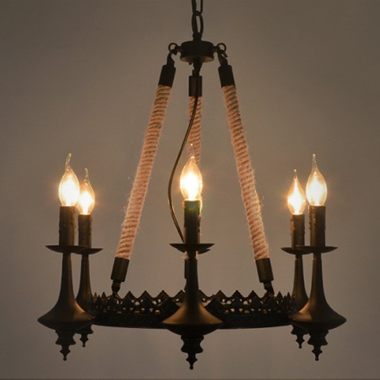 Люстра 6-Light Rustic Chandelier Черный в Сочи | Loft Concept 