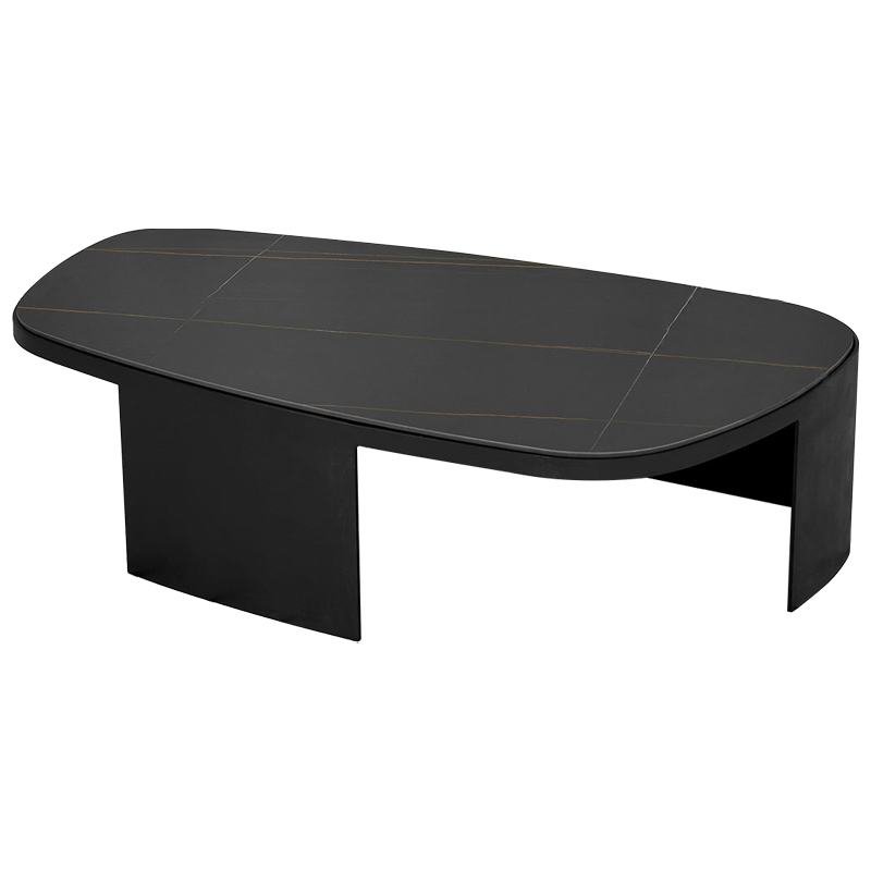 Кофейный стол с каменной столешницей Koch Coffee Table Черный Коричневый в Сочи | Loft Concept 